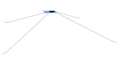 Diagram of mooring a feed barge