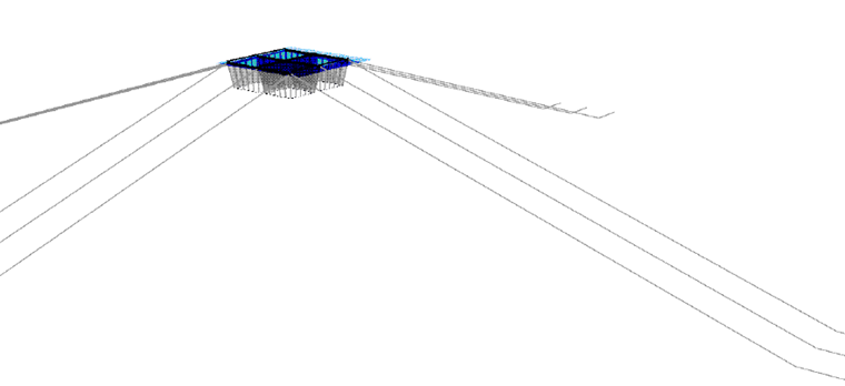 Diagram of a steel mooring construction